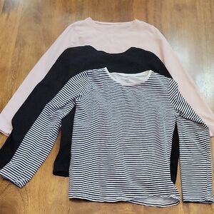 Striped and Solid Long Sleeve Tops, H&M